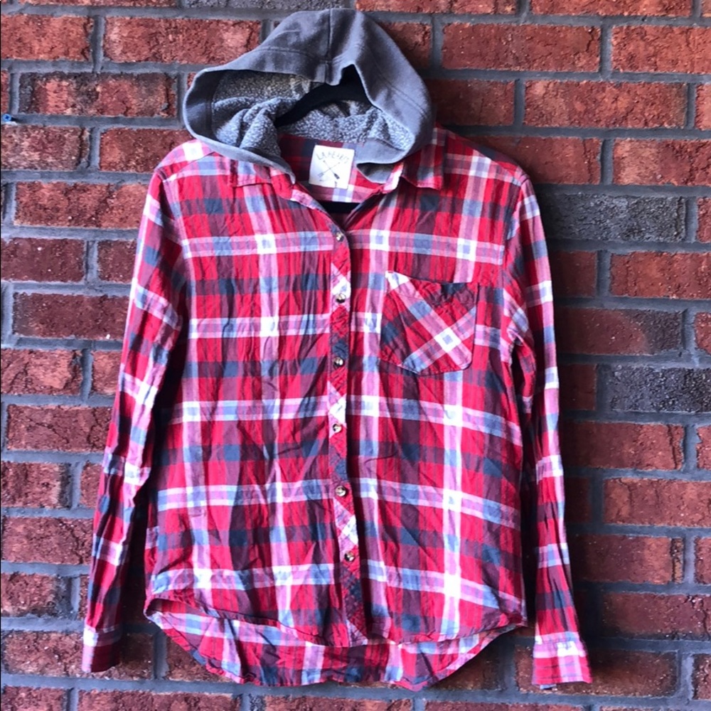 LA Hearts Flannel Hoodie